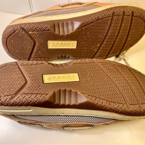 Sperry Tan Boat Shoes Classic Style Moccasin Stitching - Picture 4 of 6